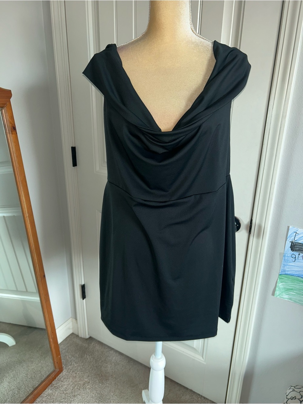 NWT the commons Black Cowl Neck Women’s Mini Dress LBD Sz XL